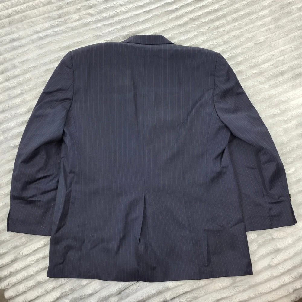 Ralph Ralph Lauren Mens Navy Blue Pinstripe 2 Piece Suit 44R 38W x 30L Canada